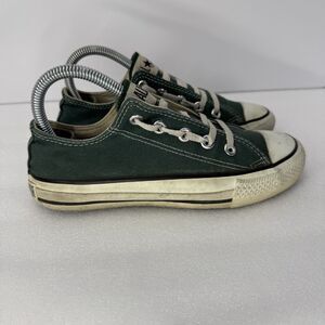 Vtg Converse Chuck Taylor Shoes Size 4 Green Sneakers Low Top Canvas Made In USA